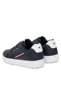 TOMMY HILFIGER - Tommy Hilfiger Sneakersy Th Basket Core Stripes FM0FM05631 Granatowy. Kolor: niebieski. Materiał: skóra #5