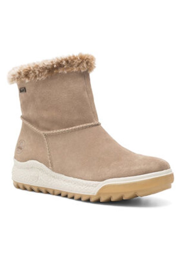 Rieker Śniegowce Y4780-64 Beżowy. Kolor: beżowy. Materiał: zamsz, skóra