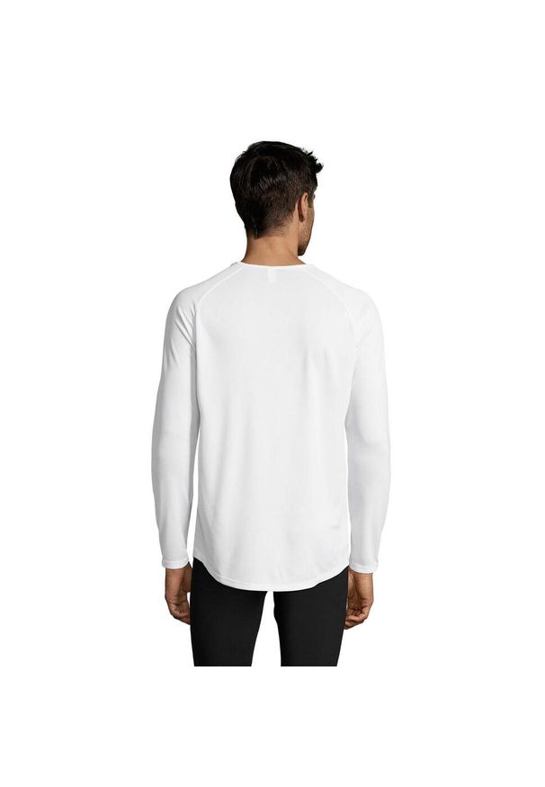 SOL'S - Męska Koszulka Sportowa Z Długim Rękawem. Kolor: biały. Długość rękawa: długi rękaw. Długość: długie. Sport: turystyka piesza