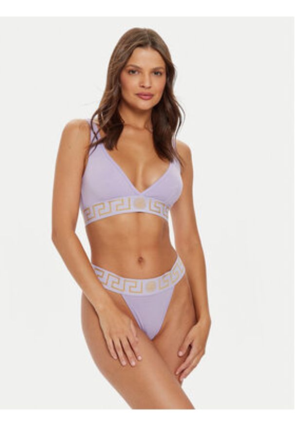 VERSACE - Versace Biustonosz braletka AUD01047 1A1001 Fioletowy. Kolor: fioletowy. Materiał: bawełna