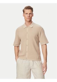 Jack & Jones Koszula Montauk 12293584 Beżowy jasny Relaxed Fit. Kolor: beżowy. Materiał: bawełna #1