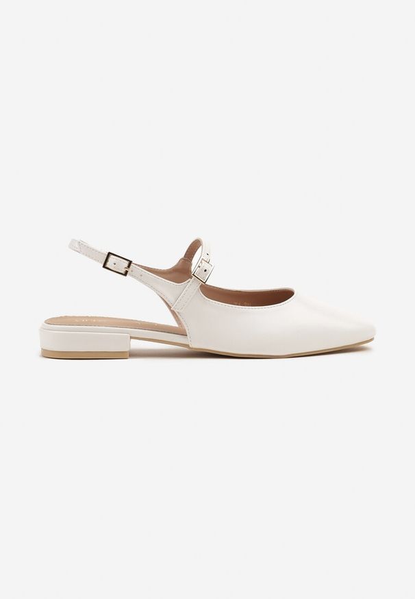 Renee - Białe Sandały Slingback Vices z Wkładką ze Skóry Naturalnej Sovritia. Okazja: na spotkanie biznesowe, do pracy, na co dzień. Zapięcie: pasek. Kolor: biały. Materiał: skóra. Sezon: lato. Obcas: na płaskiej podeszwie. Styl: elegancki, biznesowy, klasyczny, casual