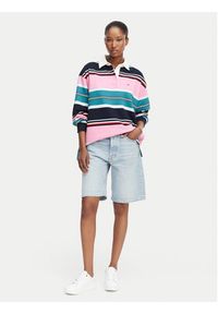 Tommy Jeans Polo DW0DW23483 Kolorowy Regular Fit. Typ kołnierza: polo. Materiał: bawełna. Wzór: kolorowy #3