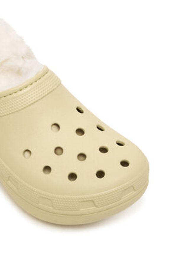 Crocs Klapki Classic Platform Fuzz Lined Clog 212854 Beżowy. Kolor: beżowy. Obcas: na platformie
