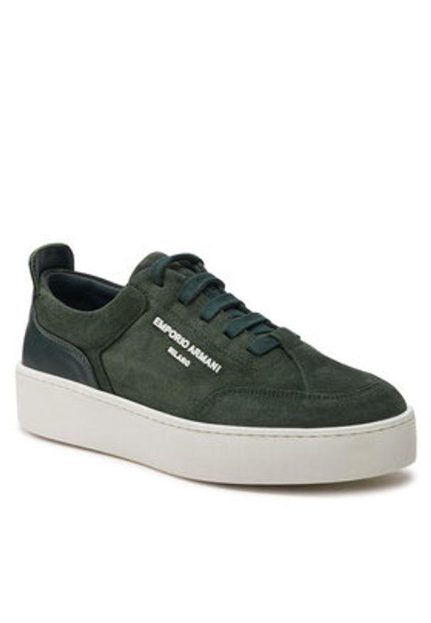 Emporio Armani Sneakersy X3X207 XR158 00571 Zielony. Kolor: zielony. Materiał: zamsz, skóra