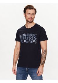 Guess T-Shirt M3GI15 K8FQ4 Granatowy Regular Fit. Kolor: niebieski. Materiał: bawełna