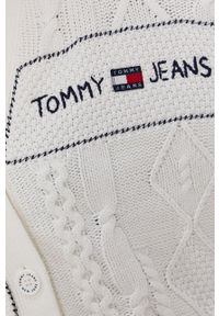 Tommy Jeans - Kardigan. Kolor: biały. Długość rękawa: długi rękaw. Długość: długie. Wzór: aplikacja #4
