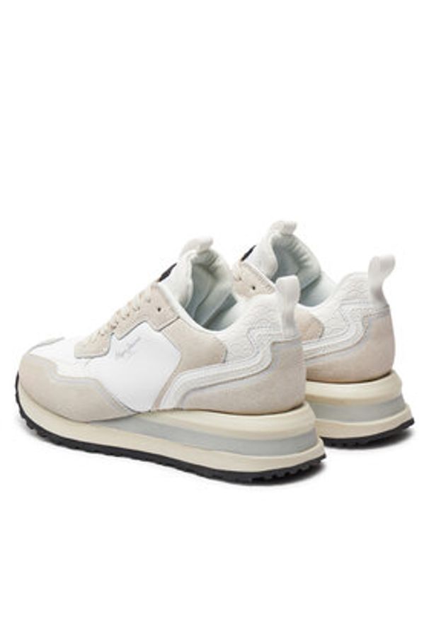 Pepe Jeans Sneakersy PLS60012 Biały. Kolor: biały. Materiał: zamsz, skóra