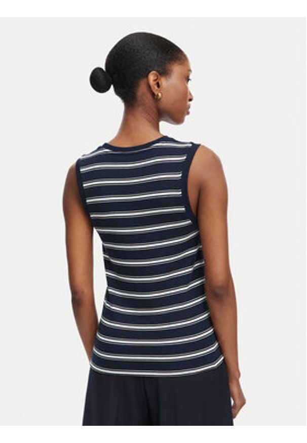 TOMMY HILFIGER - Tommy Hilfiger Top Multistripe WW0WW50025 Granatowy Slim Fit. Kolor: niebieski. Materiał: bawełna