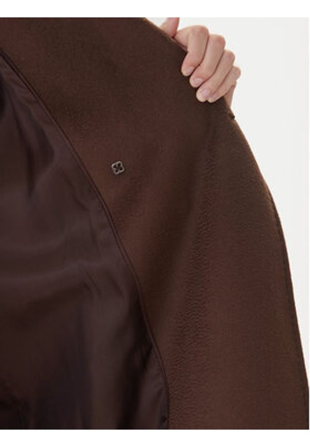 Weekend Max Mara Płaszcz wełniany Resina 2525016102 Brązowy Regular Fit. Kolor: brązowy. Materiał: wełna