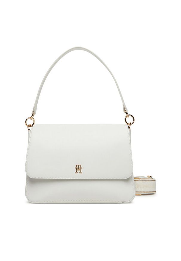 TOMMY HILFIGER - Tommy Hilfiger Torebka Th Joy Shoulder Bag AW0AW16815 Biały. Kolor: biały. Materiał: skórzane