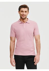 Pako Lorente - PAKO LORENTE – Gładki t-shirt polo w różowym kolorze. Okazja: na co dzień. Typ kołnierza: polo. Kolor: biały, czarny, różowy, pomarańczowy. Materiał: bawełna. Wzór: gładki. Styl: casual