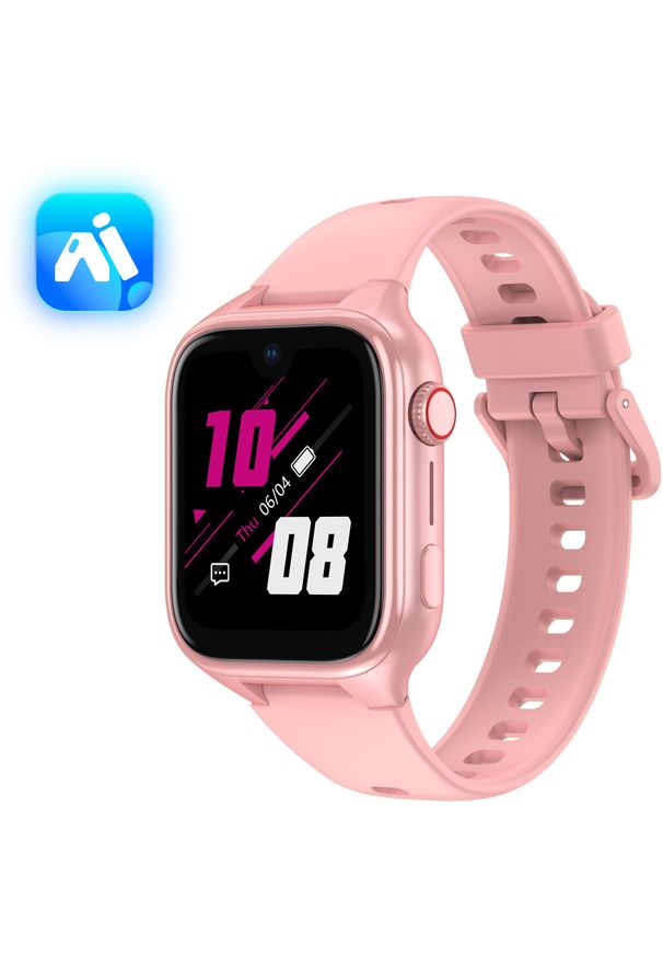 NoName - Smartwatch STELIO Smartwatch for Kids JUNIOR PRO AI OpenAI 4G GPS różowy. Rodzaj zegarka: smartwatch. Kolor: różowy