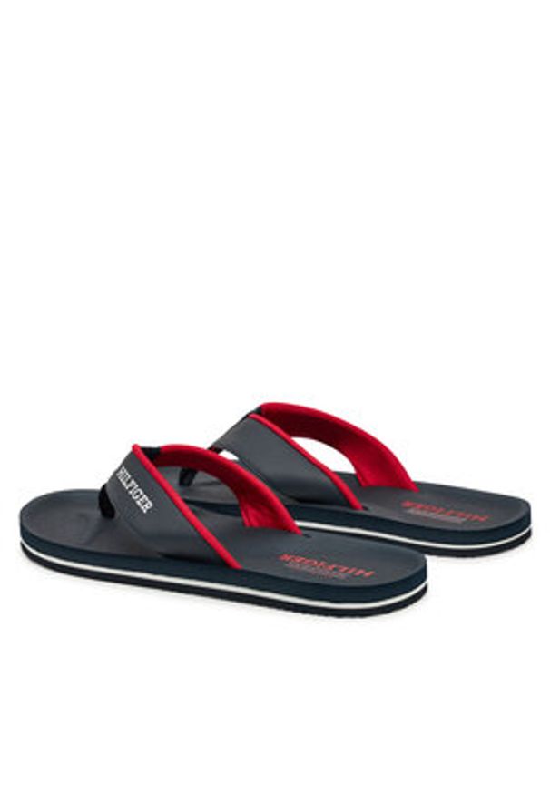 TOMMY HILFIGER - Tommy Hilfiger Japonki Padded Comfort Hilfiger B Sandal FM0FM05440 Granatowy. Kolor: niebieski. Materiał: skóra