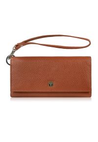 PAOLO PERUZZI - Portfel damski skórzany duży z miejscem na telefon kopertówka koniakowa damska Paolo Peruzzi T-141-CG. Materiał: skóra #1