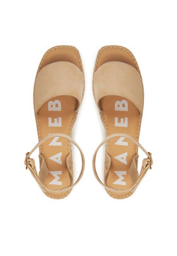 Manebi Espadryle M 1.1 WJ Beżowy. Kolor: beżowy. Materiał: skóra, zamsz