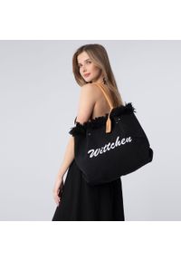 Wittchen - Torebka shopperka z plecionki duża z frędzlami czarna. Kolor: czarny. Sezon: lato. Dodatki: z frędzlami. Materiał: skórzane. Styl: boho, elegancki #6