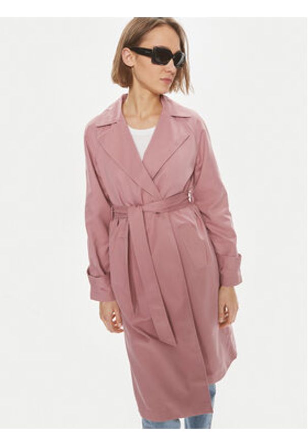 Vero Moda Trencz Lou 10257581 Różowy Regular Fit. Kolor: różowy. Materiał: syntetyk