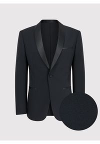 Pako Lorente - PAKO LORENTE – Czarna marynarka smokingowa. Okazja: na wesele, na ślub cywilny. Kolor: czarny #8