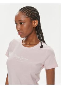 Pepe Jeans T-Shirt New Virginia Ss N PL505202 Różowy Slim Fit. Kolor: różowy. Materiał: bawełna #4