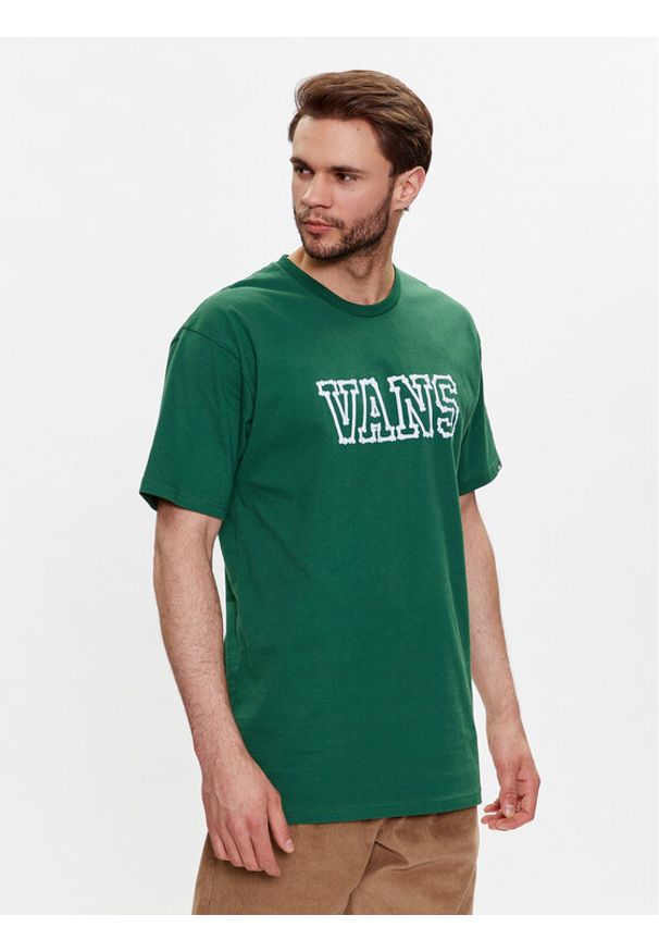 Vans T-Shirt Bones VN00003X Zielony Regular Fit. Kolor: zielony. Materiał: bawełna