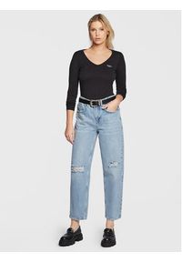 Pepe Jeans Bluzka Corine PL505306 Czarny Regular Fit. Kolor: czarny. Materiał: bawełna