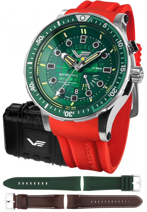 Zegarek Vostok Europe Zegarek męski Vostok Europe PX84-511A770SR czerwony. Kolor: czerwony