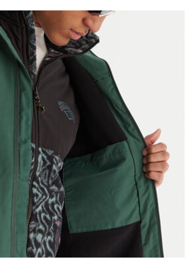 Quiksilver Kurtka przejściowa Overcast 3K EQYJK04202 Zielony Regular Fit. Kolor: zielony. Materiał: syntetyk, bawełna