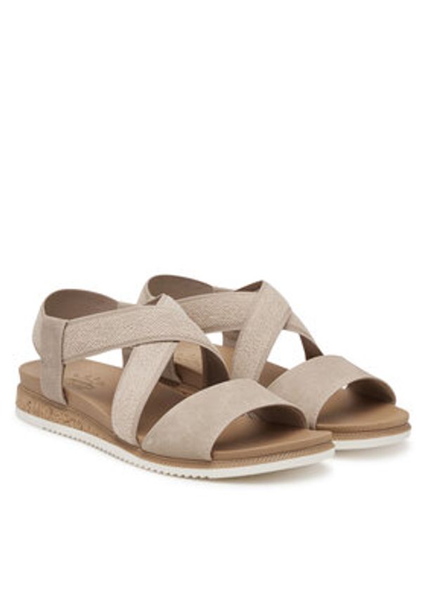 skechers - Skechers Sandały BOBS Desert Kiss Low 114705/TPE Beżowy. Kolor: beżowy. Materiał: materiał