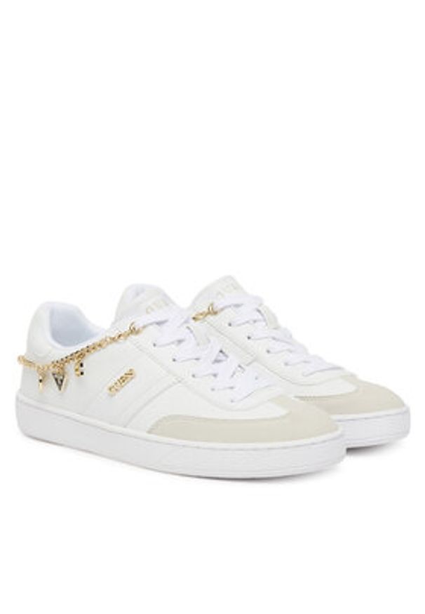 Guess Sneakersy FLTNAO LEA12 Biały. Kolor: biały. Materiał: skóra