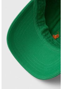 Polo Ralph Lauren czapka z daszkiem bawełniana kolor zielony z aplikacją. Kolor: zielony. Materiał: bawełna. Wzór: aplikacja #4