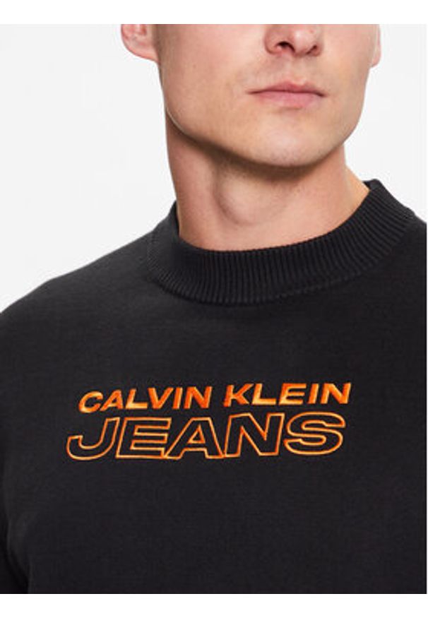 Calvin Klein Jeans Sweter J30J323841 Czarny Regular Fit. Kolor: czarny. Materiał: bawełna