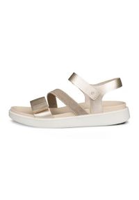 ecco - Buty eleganckie damskie Ecco Sandale Flowt. Kolor: żółty. Materiał: skóra
