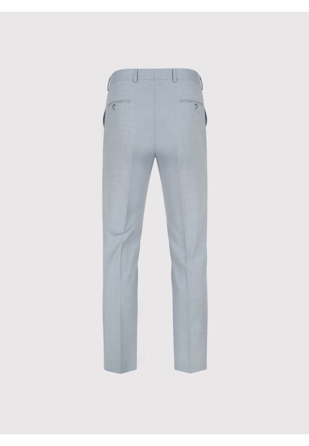 Pako Lorente - PAKO LORENTE – Błękitne spodnie ganiturowe. Kolor: niebieski. Materiał: wiskoza, poliester. Wzór: gładki. Styl: młodzieżowy, elegancki