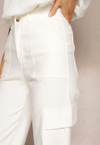 Renee - Białe Spodnie o Szerokim Fasonie z Kieszeniami w Stylu Cargo Adileva. Kolor: biały. Długość: długie. Styl: elegancki #3