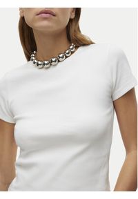 Vero Moda T-Shirt Chloe 10306894 Biały Tight Fit. Kolor: biały. Materiał: bawełna #5