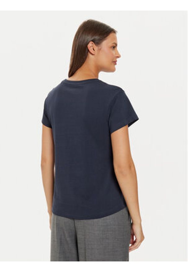 Pepe Jeans T-Shirt Ginny PL505945 Granatowy Regular Fit. Kolor: niebieski. Materiał: bawełna