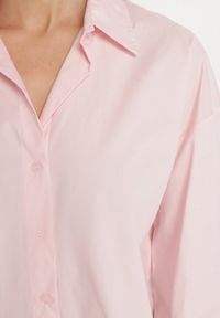 Born2be - Różowa Bawełniana Koszula w Klasycznym Stylu Nalaris. Kolor: różowy. Materiał: bawełna. Styl: klasyczny