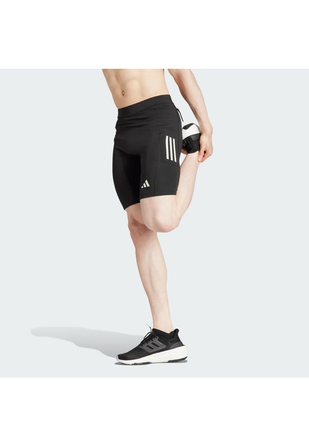 Adidas - Legginsy Own the Run Short. Kolor: czarny. Materiał: materiał. Sport: bieganie