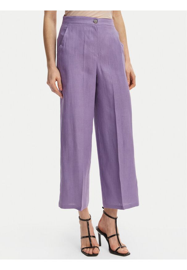 Marella Kuloty Clava 2615131182 Fioletowy Regular Fit. Kolor: fioletowy. Materiał: len
