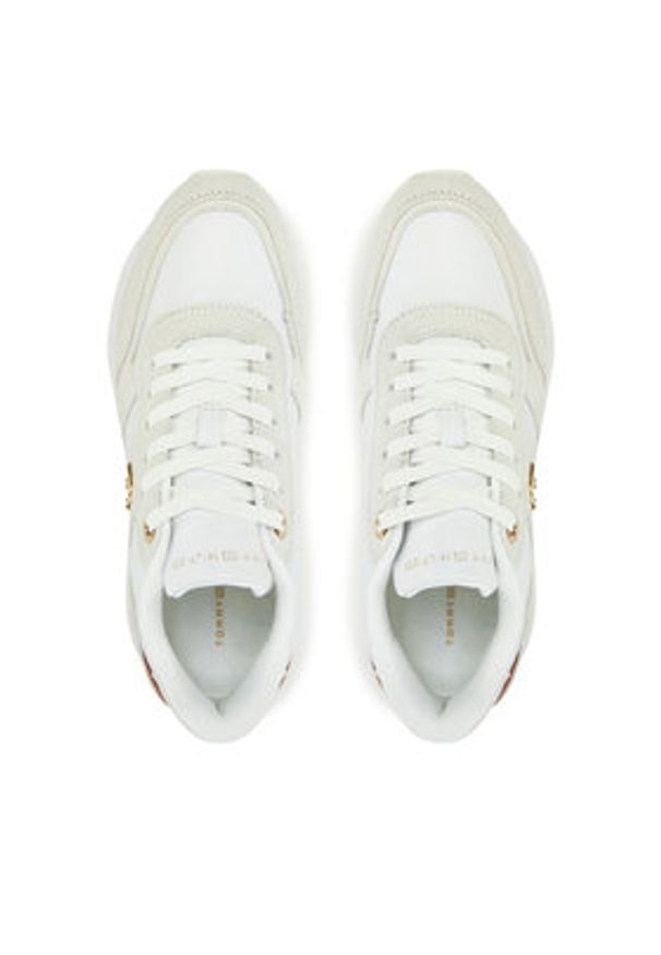 TOMMY HILFIGER - Tommy Hilfiger Sneakersy Th Fashion Runner FW0FW08475 Biały. Kolor: biały. Materiał: skóra