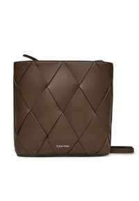 Calvin Klein Torebka Ck Woven Square Crossbody K60K612991 Brązowy. Kolor: brązowy. Materiał: skórzane