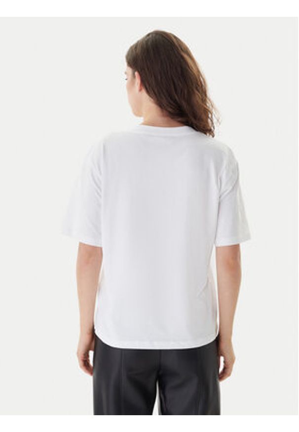 Karl Lagerfeld - KARL LAGERFELD T-Shirt B1W17031 Biały Relaxed Fit. Typ kołnierza: dekolt w karo. Kolor: biały. Materiał: bawełna