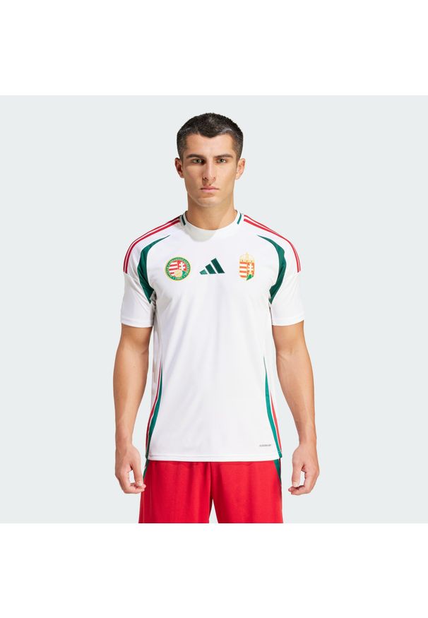 Adidas - Koszulka Hungary 24 Away. Kolor: czerwony, wielokolorowy, zielony, biały. Materiał: materiał