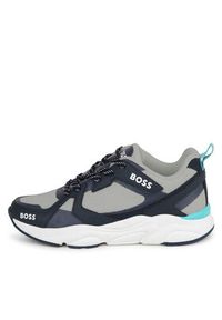 BOSS - Boss Sneakersy J50864 M Granatowy. Kolor: niebieski. Materiał: materiał, mesh #7