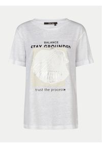 Marc Aurel T-Shirt 7551 7000 73730 Biały Regular Fit. Kolor: biały. Materiał: len #1
