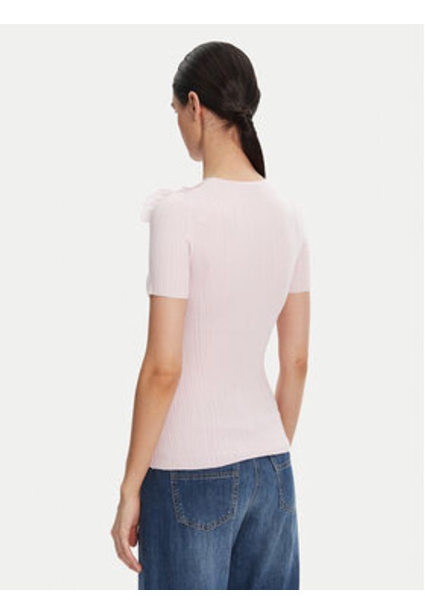 Elisabetta Franchi Sweter MK-55B-51E2 Fioletowy Slim Fit. Kolor: fioletowy. Materiał: syntetyk