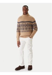 TOMMY HILFIGER - Tommy Hilfiger Golf Fairisle MW0MW40843 Beżowy Regular Fit. Typ kołnierza: golf. Kolor: beżowy. Materiał: syntetyk #2