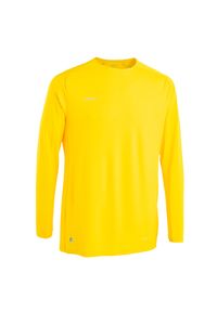 KIPSTA - Koszulka piłkarska z długim rękawem Kipsta Viralto Club. Kolor: żółty. Materiał: materiał. Długość rękawa: długi rękaw. Długość: długie. Sport: piłka nożna