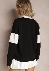 Renee - Czarna Bawełniana Bluza z Suwakiem w Stylu Polo Torellia. Okazja: do domu. Typ kołnierza: polo. Kolor: czarny. Materiał: bawełna. Długość: krótkie #5